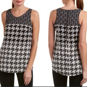 CAbi Broken Check Houndstooth #3090 Sleeveless Blouse Sz SX